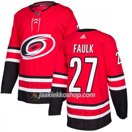 Miehille NHL Carolina Hurricanes Pelipaita Justin Faulk 27 Adidas 2017-2018 Punainen Authentic